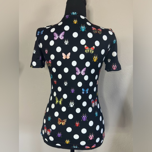 VERSACE X DUA LIPA EMBROIDERED BUTTERFLY TOP SIZE 40 - Picture 5 of 7